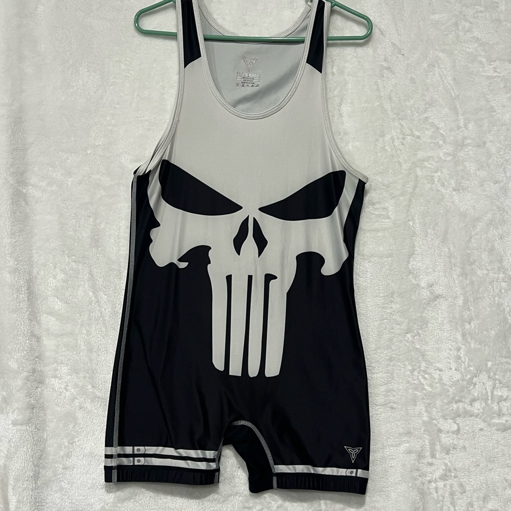 Adult Large Tri Titans Punisher Singlet Black and White
